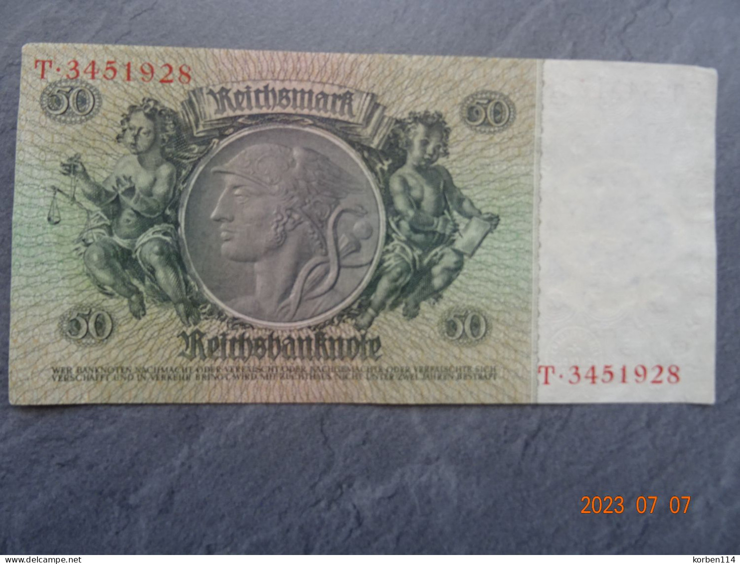 FUNFZIG REICHSMARK 30 MARZ 1933   T. 3451928   ZIE FOTO VOOR KWALITEIT - 50 Reichsmark