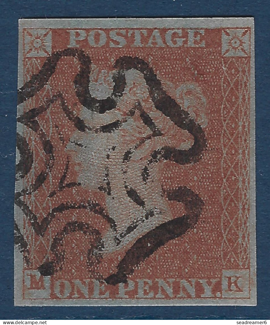 Grande Bretagne N°3 1 Penny Brun Rouge (POS MK) Variété " M " Décalé Obltéré Croix De MALTE Très Frais & SUPERBE - Used Stamps