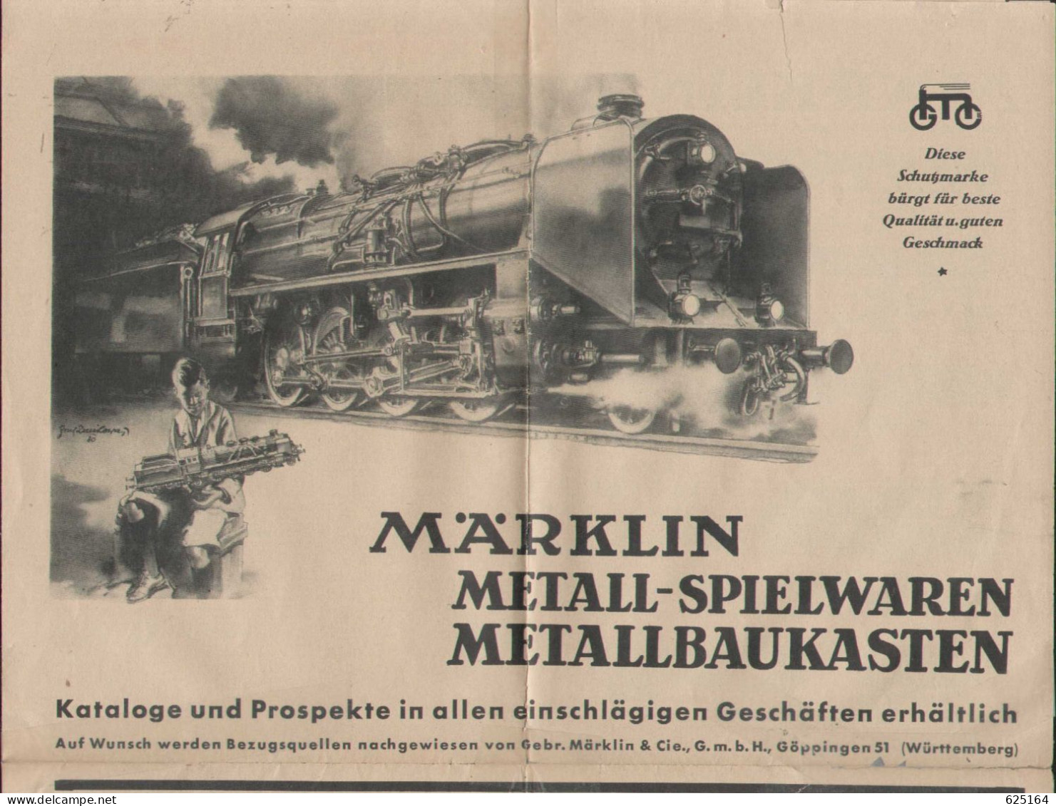 Catalogue Märklin 1930 Metall-Spielwaren Metallbaukasten Im Zeitungsformat - German