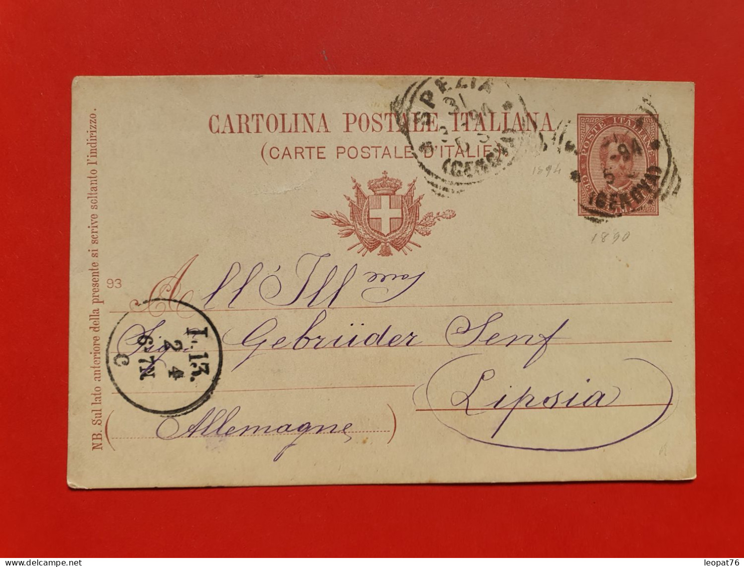 Italie - Entier Postal De Spezia Pour Lipsia En 1894 - Réf 1684 - Ganzsachen