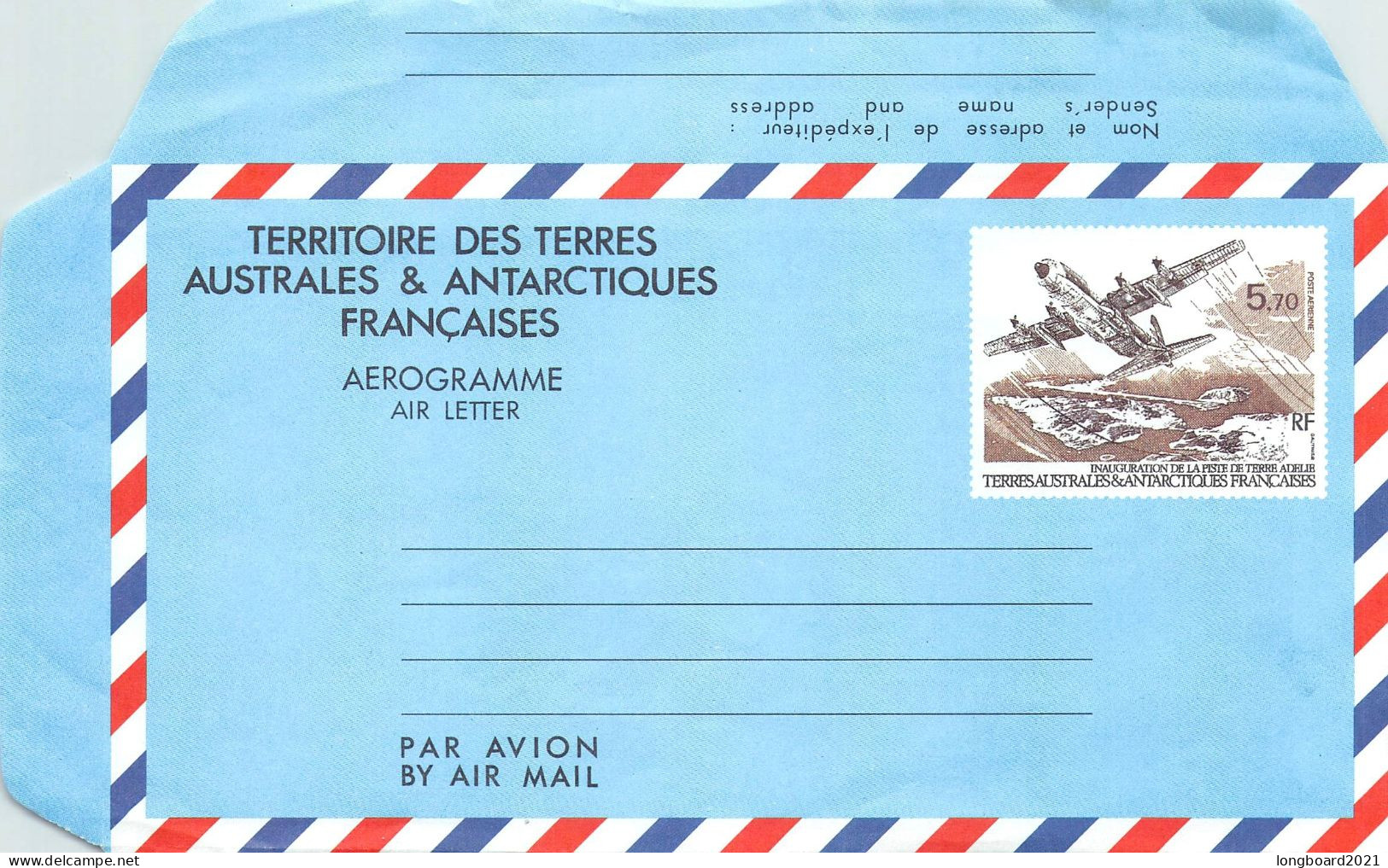 TAAF - AEROGRAMME 5,70Fr Unc / *443 - Postal Stationery