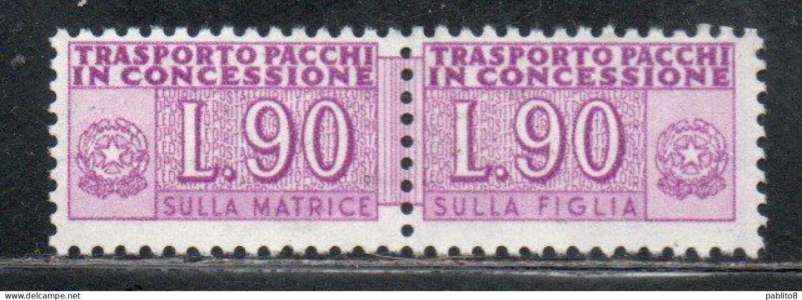 ITALIA REPUBBLICA ITALY REPUBLIC 1955 1981 PACCHI IN CONCESSIONE PARCEL POST STELLE STARS LIRE 90 MNH - Colis-concession