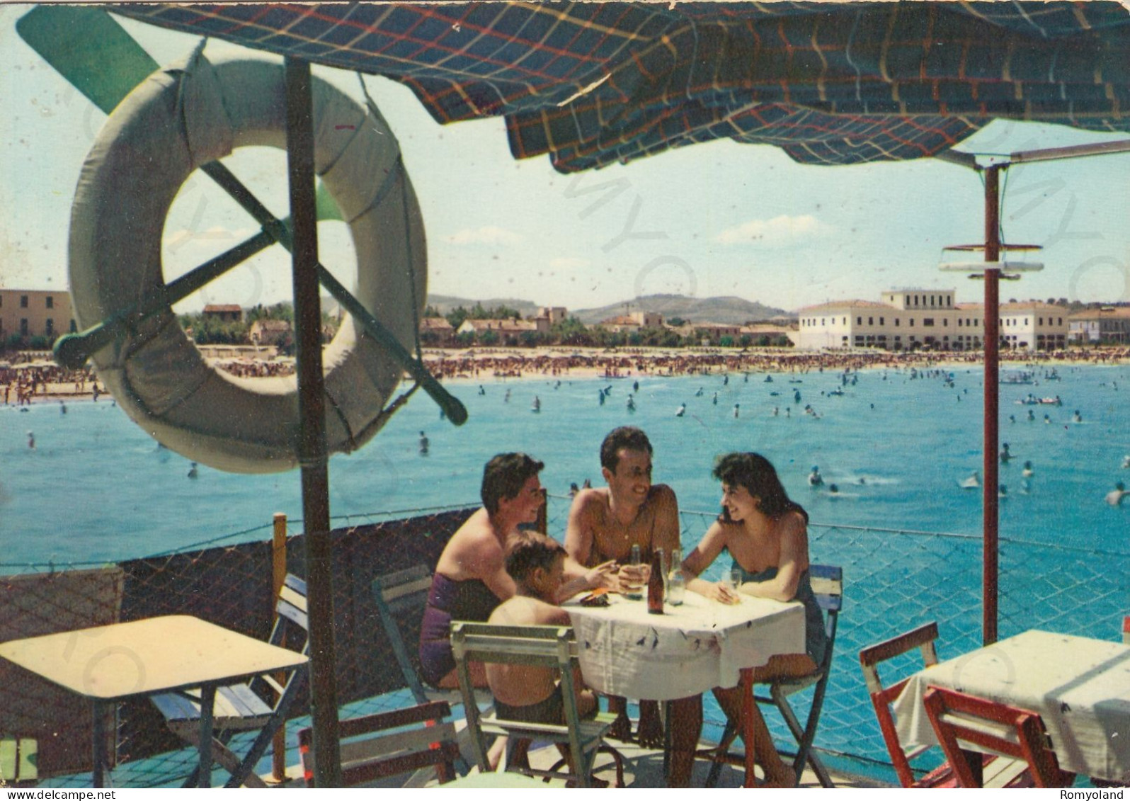 CARTOLINA  FANO,MARCHE-RIVIERA ADRIATICA-SPIAGGIA-MARE,SOLE,ESTATE,VACANZA,BARCHE A VELA,BELLA ITALIA,VIAGGIATA 1964 - Fano