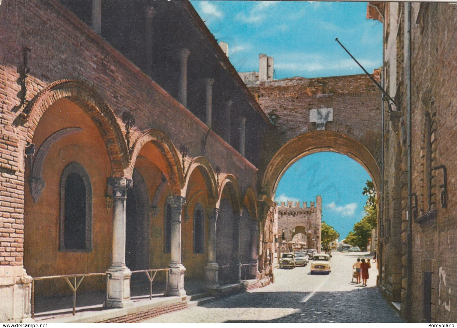 CARTOLINA  FANO,MARCHE-LARGO S.MICHELE-STORIA,MEMORIA,CULTURA,RELIGIONE,IMPERO ROMANO,BELLA ITALIA,VIAGGIATA 1965 - Fano