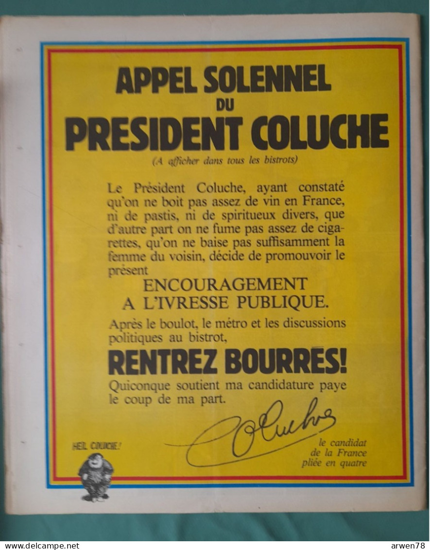 CHARLIE HEBDO 1980 N° 525 AFFICHE COLUCHE RETOURE DE NAPLES UNE MOUCHE RACONTE - Humor