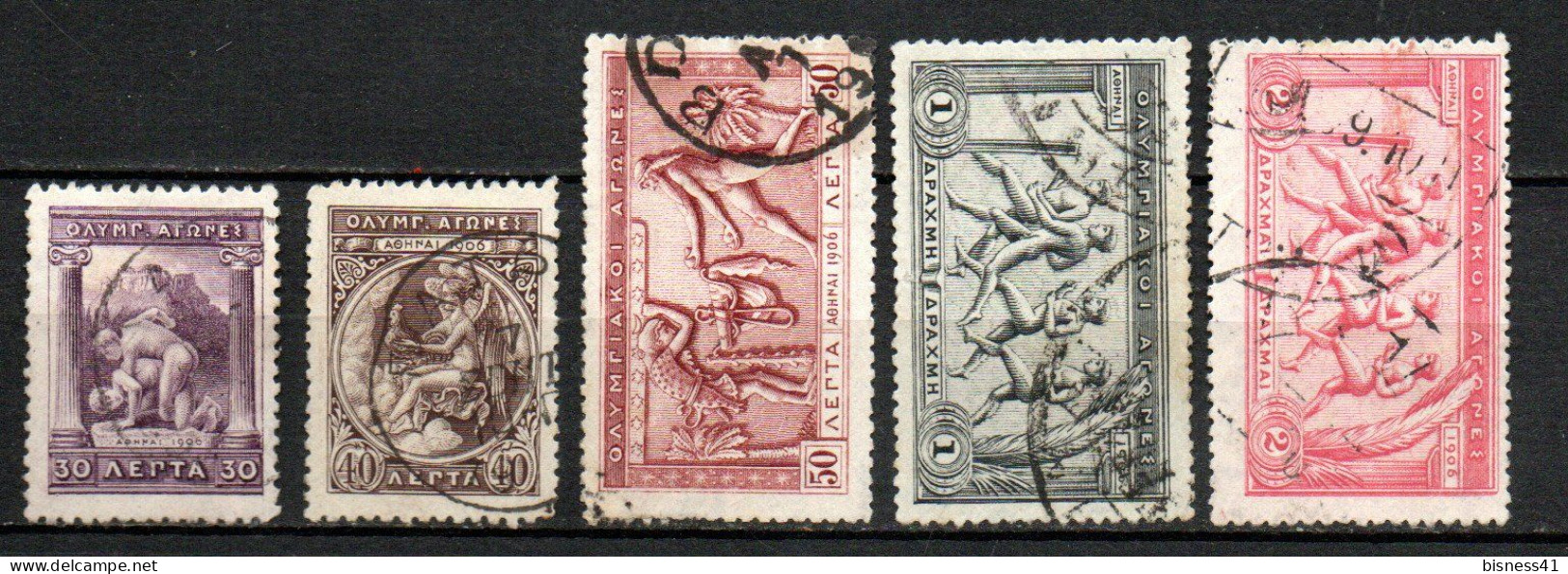 Col33 Grèce Greece Ελλάδα 1906  N° 172 à 176 Oblitéré Cote :69,00€ - Usati