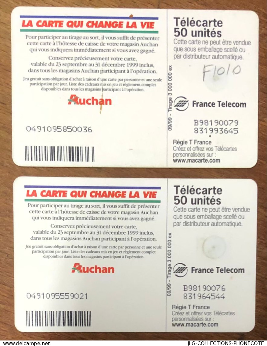 AUCHAN ORANGE TELECARTE REF PHONECOTE F1010 & 1010a TELEFONKARTE SCHEDA TARJETA PHONECARD PREPAID PREPAYÉE - 1999