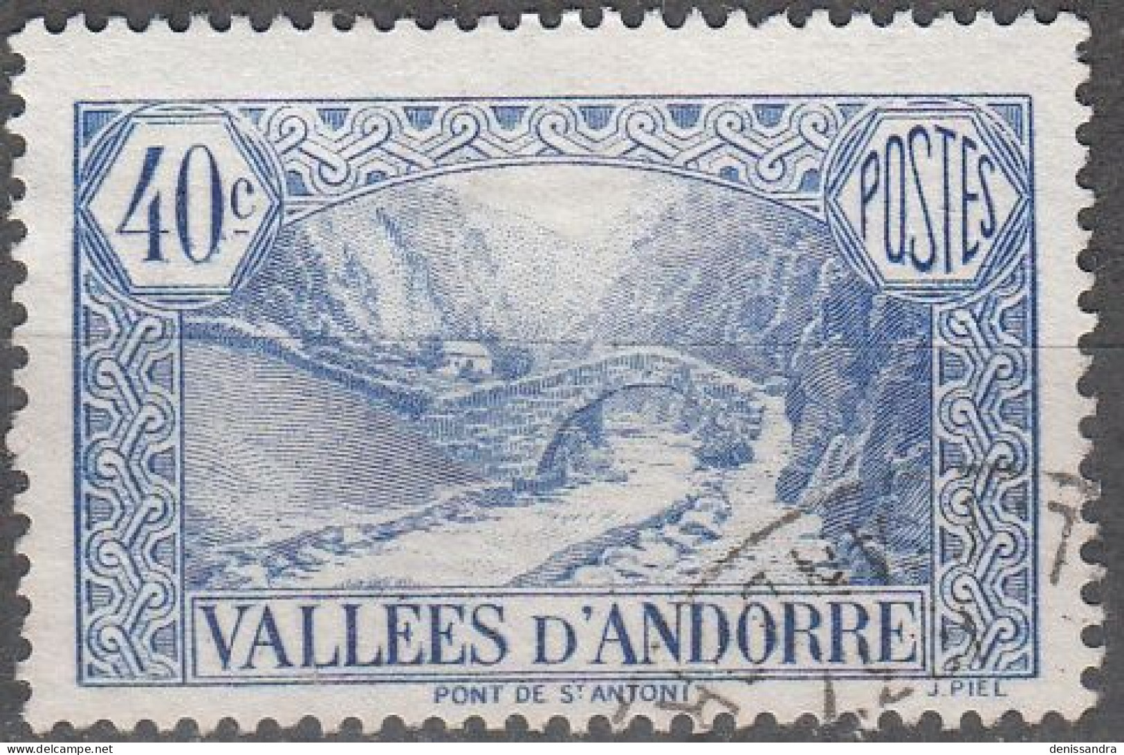 Andorre Français 1932 Michel 33 O Cote (2008) 12.00 € Pont De Saint-Antoine Cachet Rond - Oblitérés