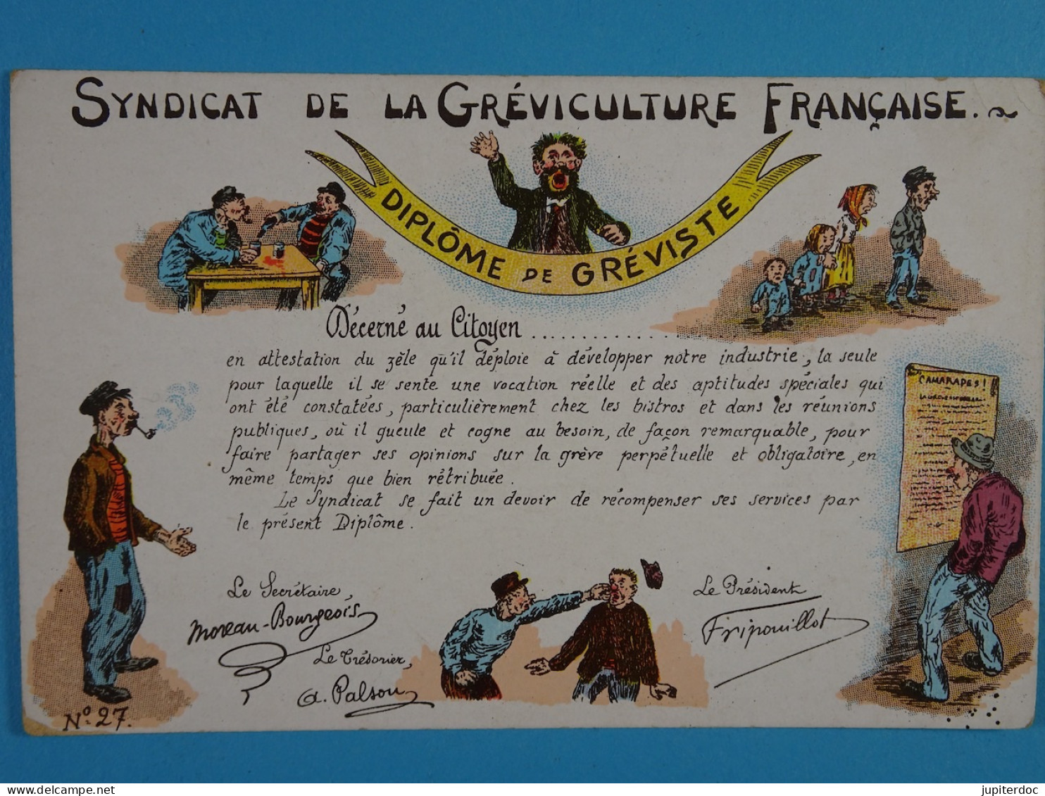 Syndicat De La Gréviculture Française Diplôme De Gréviste - Vakbonden