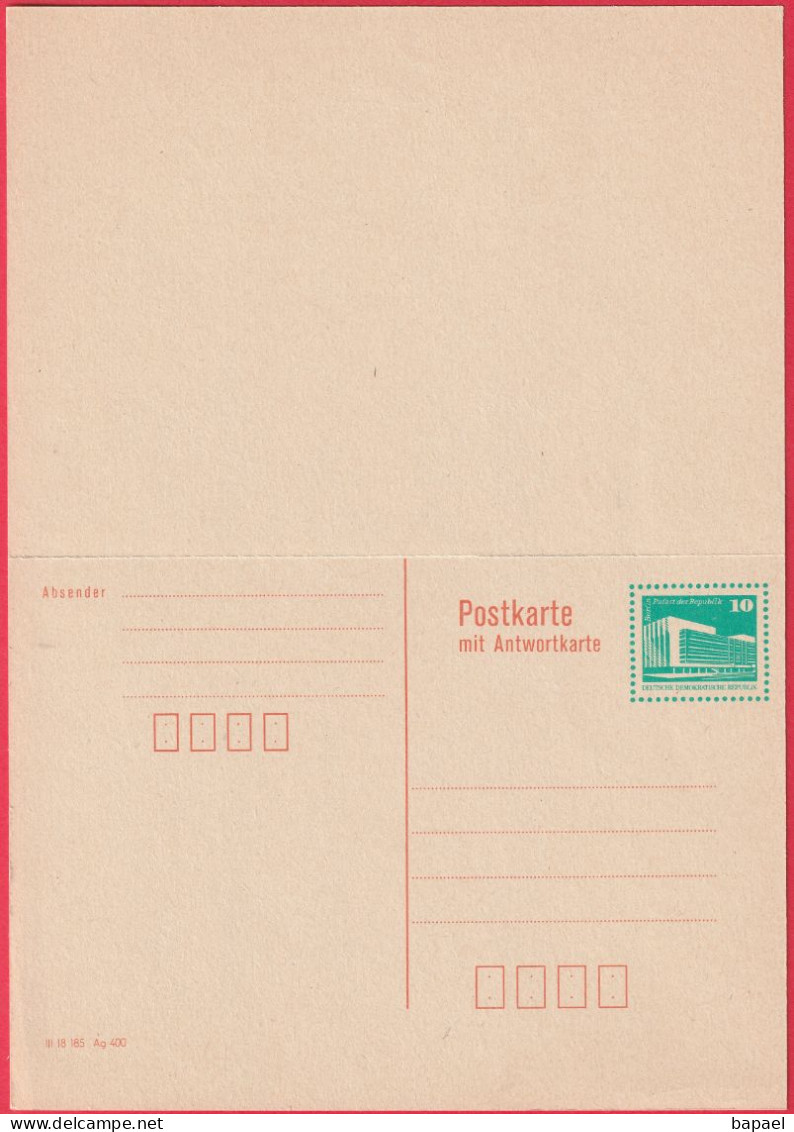 Entier Postal - Allemagne (DDR) - Berlin - Palast Der Republik - Carte Postale Avec Réponse Payée (2) (Envoi-Réponse) - Postkarten - Ungebraucht