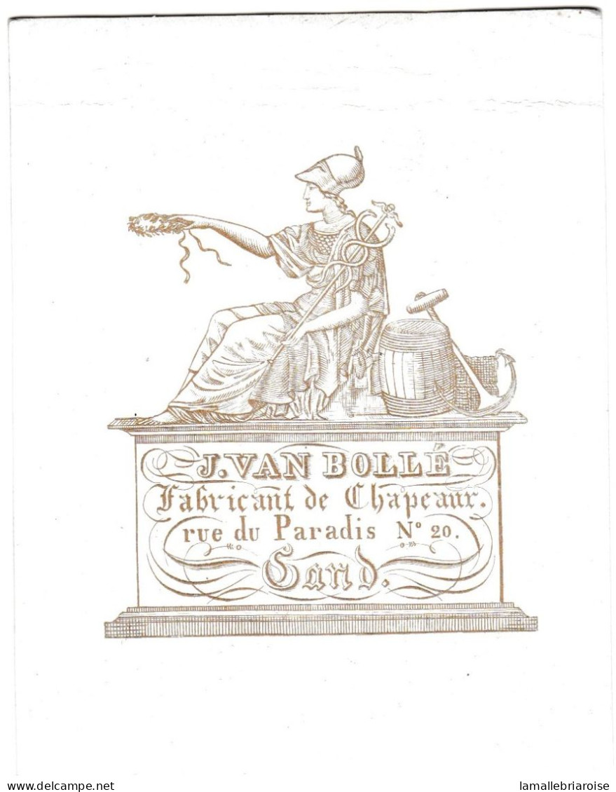 Belgique "Carte Porcelaine" Porseleinkaart,J. Van Bollé, Fabricant De Chapeaux, Gand, Gend, Dim:74 X95mm - Porcelaine