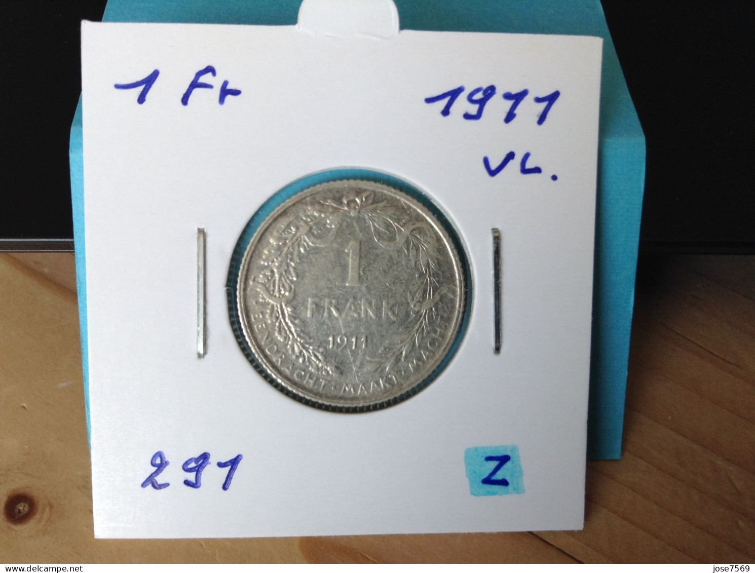 België Albert I  1 Frank 1911 Vl. Zilver (Morin 291) - 1 Franc