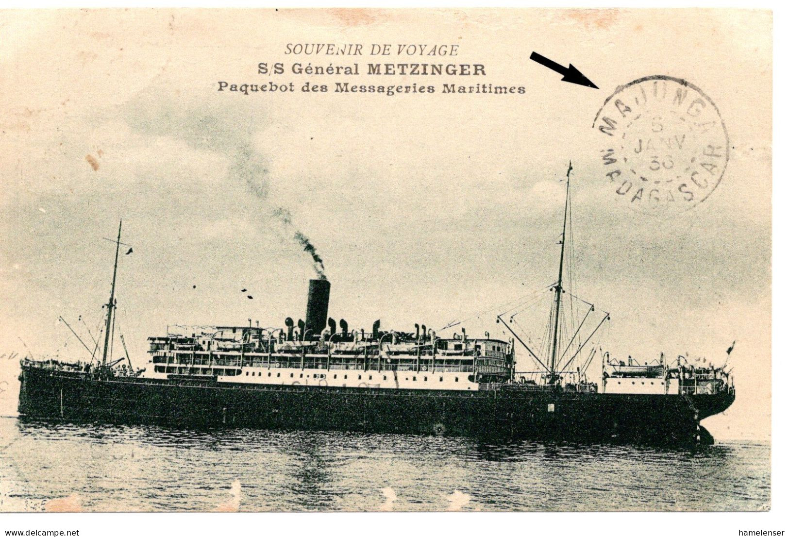 68075 - Frankreich - 1936 - 40c Frieden EF A AnsKte Schiffpoststpl LA REUNION A MARSEILLE -> Madagaskar - 1932-39 Frieden