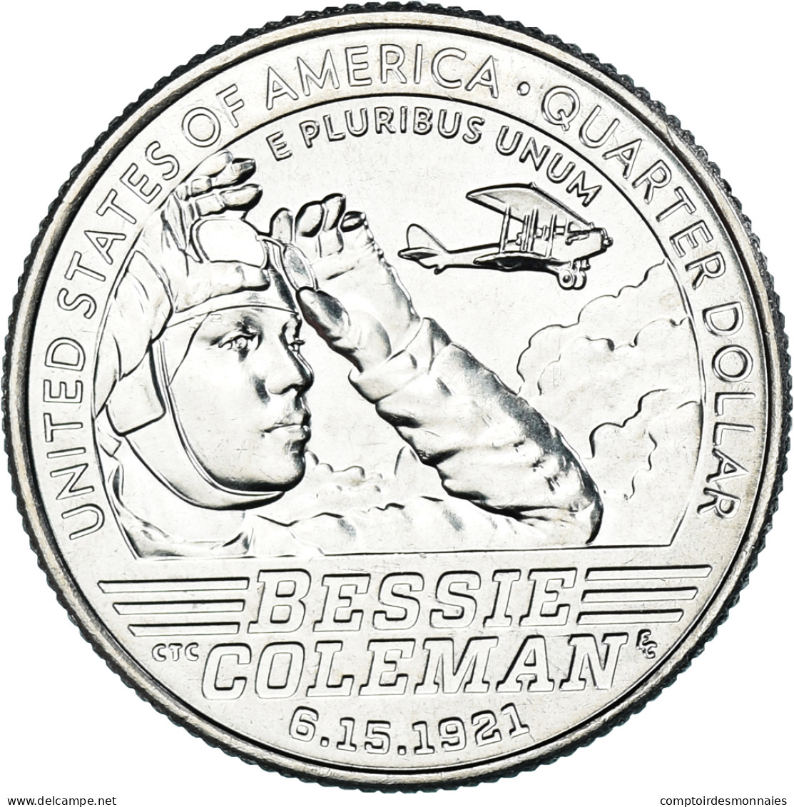 Monnaie, États-Unis, Quarter Dollar, 2023, Denver, Bessie Coleman, SPL - Commemoratifs