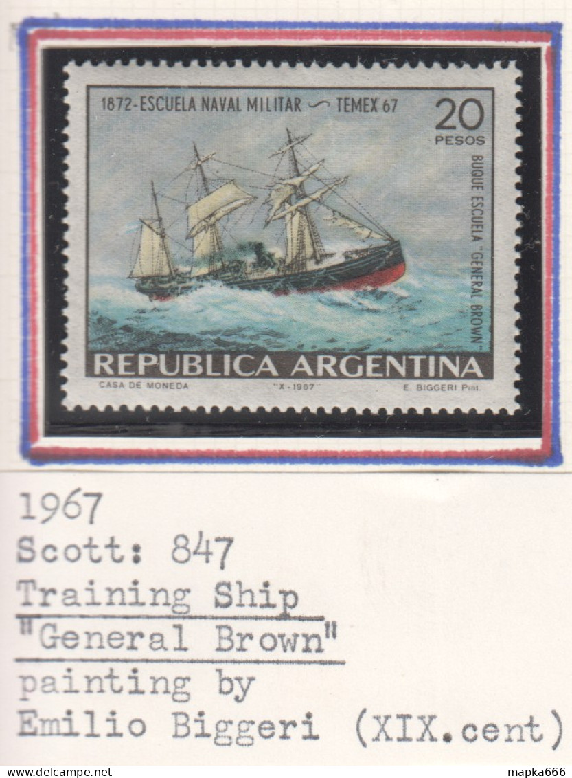 Arg050 1967 Argentina Transport Ships Training General Brown 1St Michel #978 Mnh - Ungebraucht