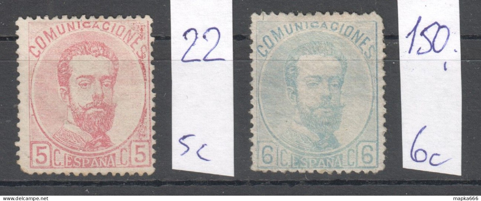 Sp142 1872,1872 Spain King Amadeo I Michel #112,121 172 Euro 2St Mlh - Nuovi