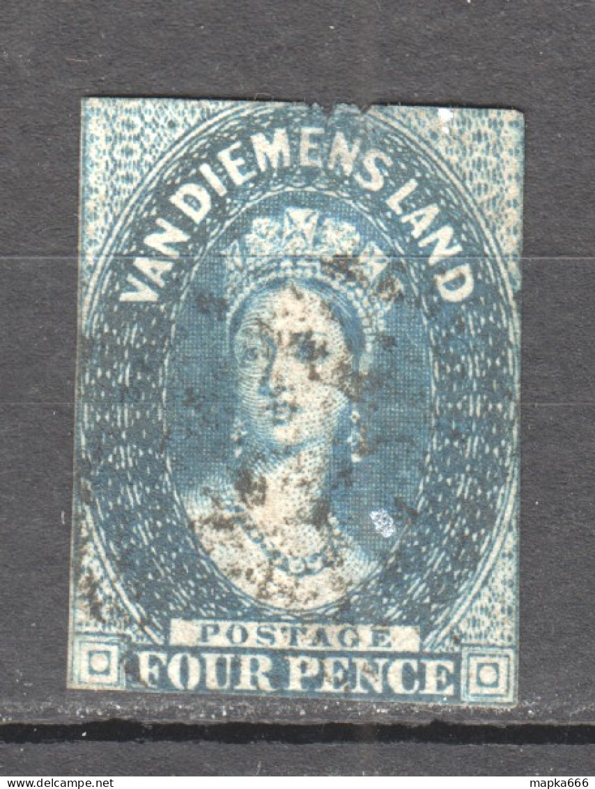 Tas011 1855 Australia Tasmania Four Pence Gibbons Sg #18 130 £ 1St Used - Autres & Non Classés