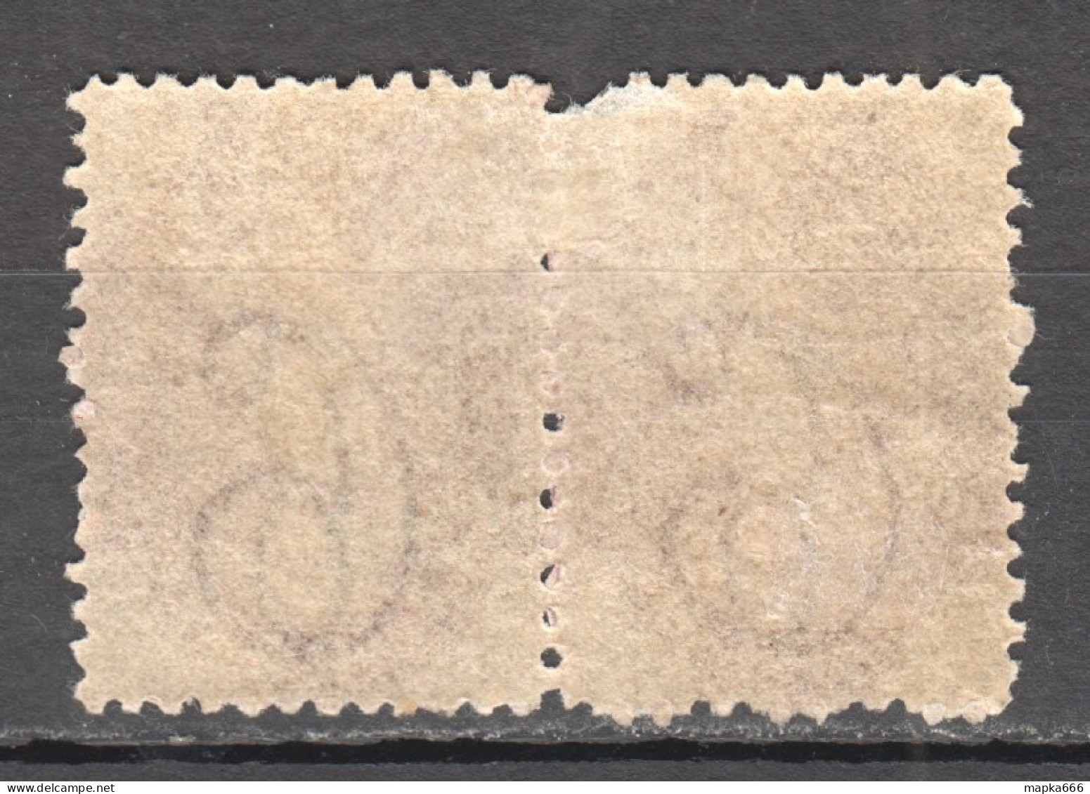 Tas094 1865 Australia Tasmania Six Pence Untorn Pair Original Gum Gibbons Sg #76 380 £ 2St Lh - Sonstige & Ohne Zuordnung