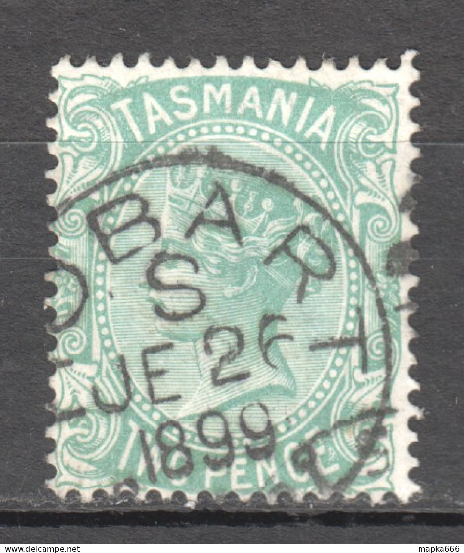 Tas131 1878 Australia Tasmania Two Pence Stamped 1899 Hobart Gibbons Sg #157 1St Used - Gebraucht
