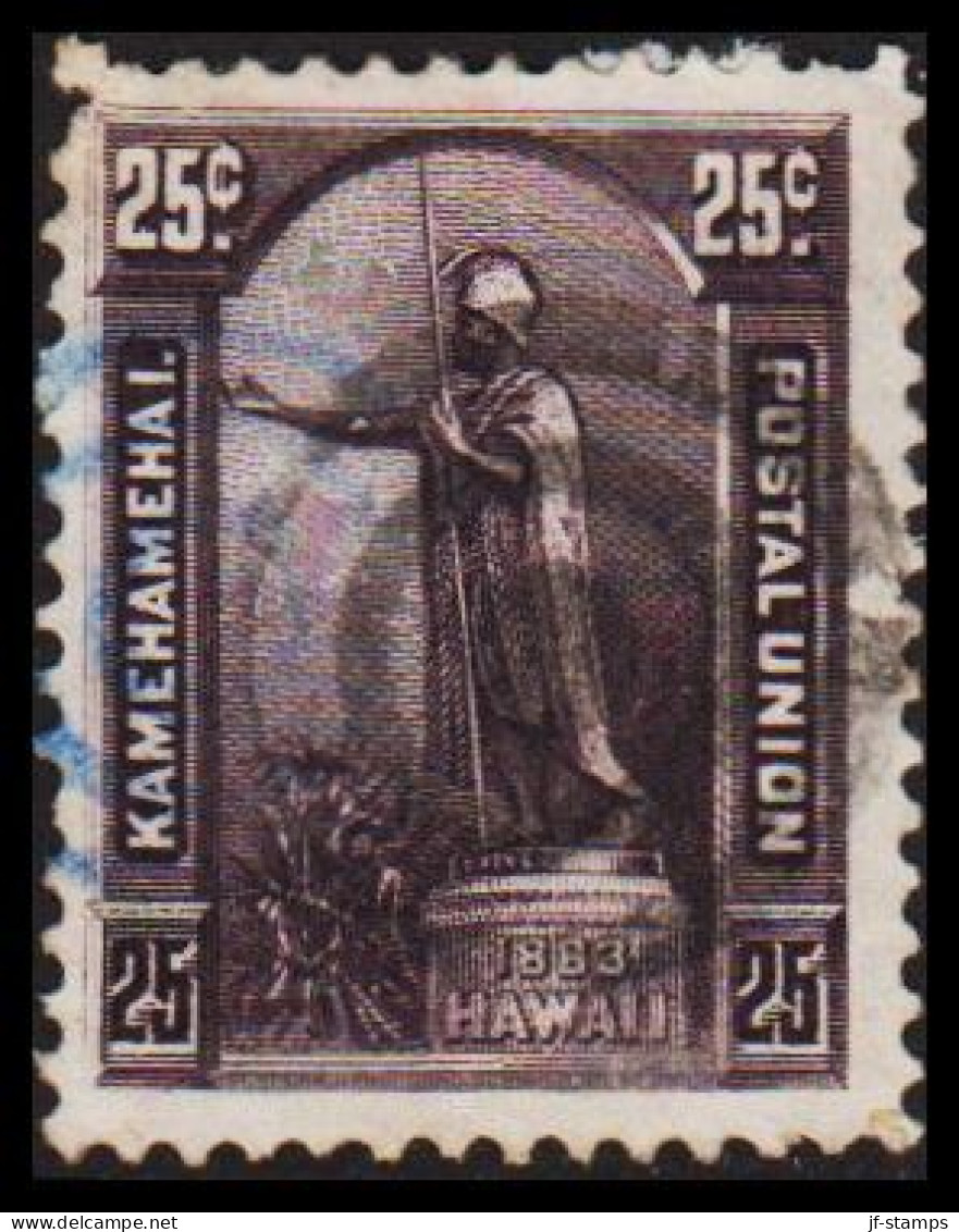 1882-1890. HAWAII. Kamehameha I 25 CENTS. Interesting Cancel. (Michel 32) - JF534925 - Hawaï