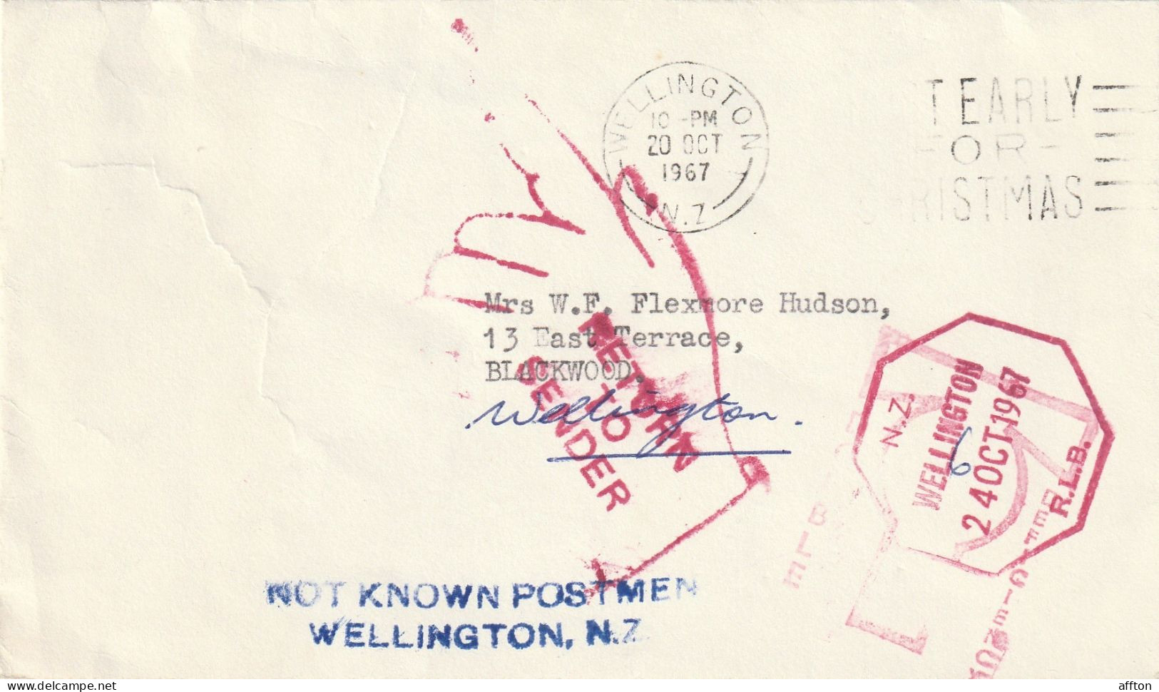 New Zealand Old Cover Mailed - Lettres & Documents