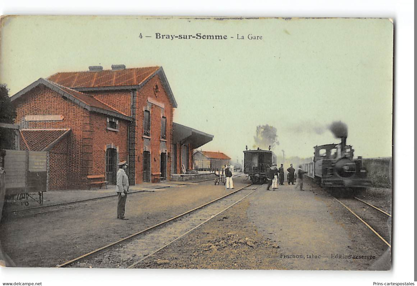 CPA 80 Carte Photo Bray Sur Somme La Gare Et Le Train Tramway - Bray Sur Somme