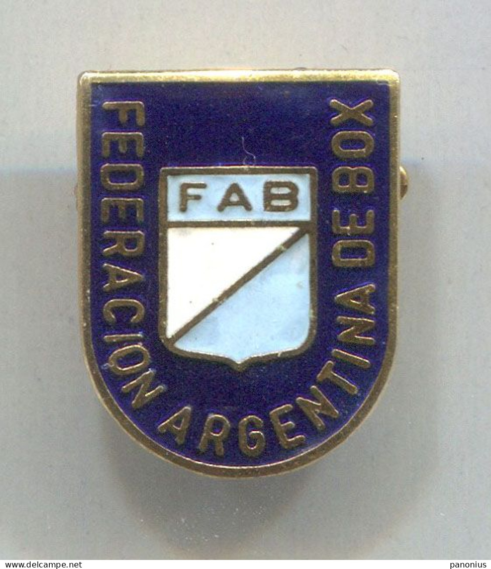 Boxing Box Boxen Pugilato - FAB Argentina  Federation Association, Vintage Pin  Badge  Abzeichen, Enamel - Boxing