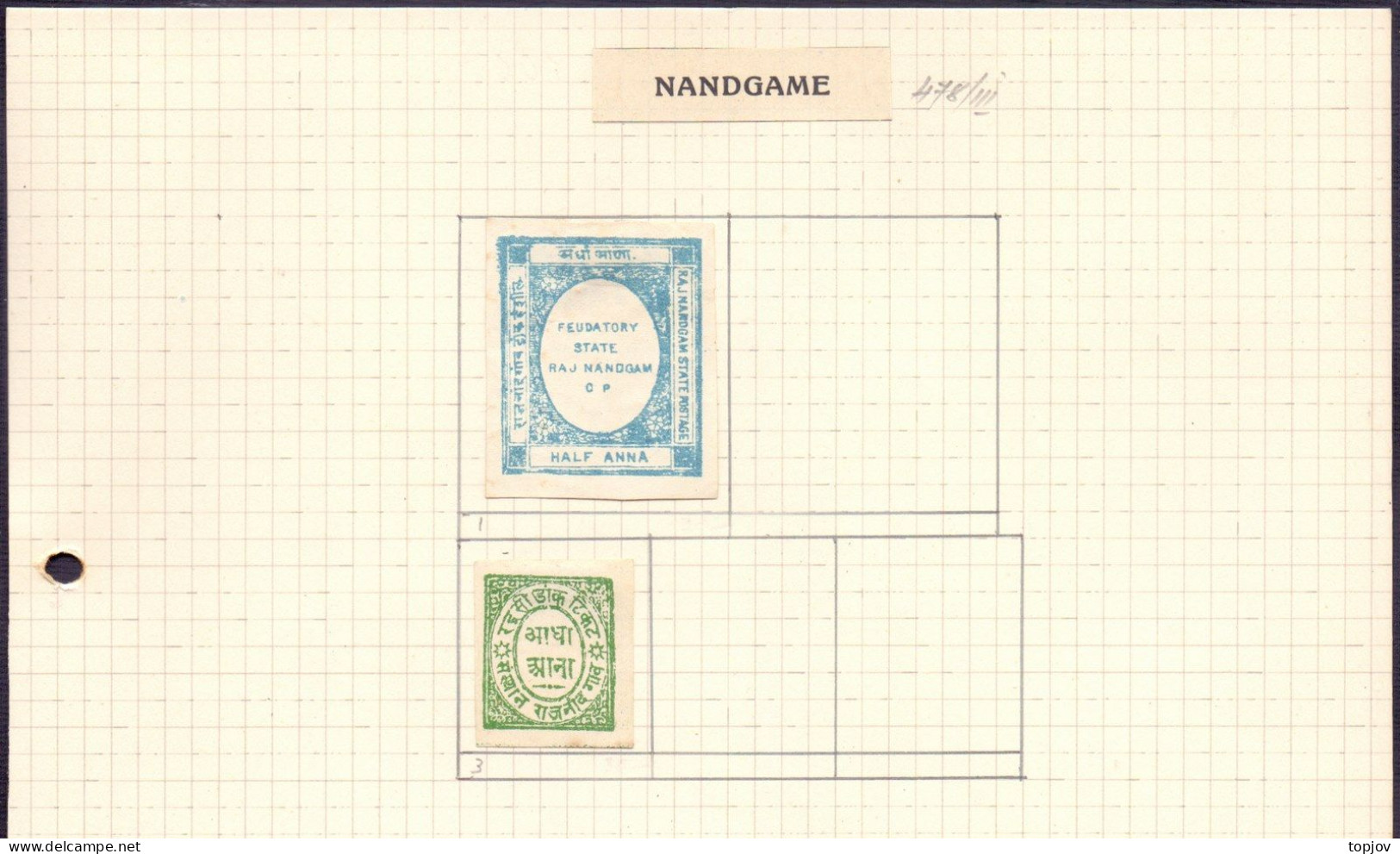 INDIA - NANDGAM -   No. 1, 3 - 1892/93 - Nandgaon