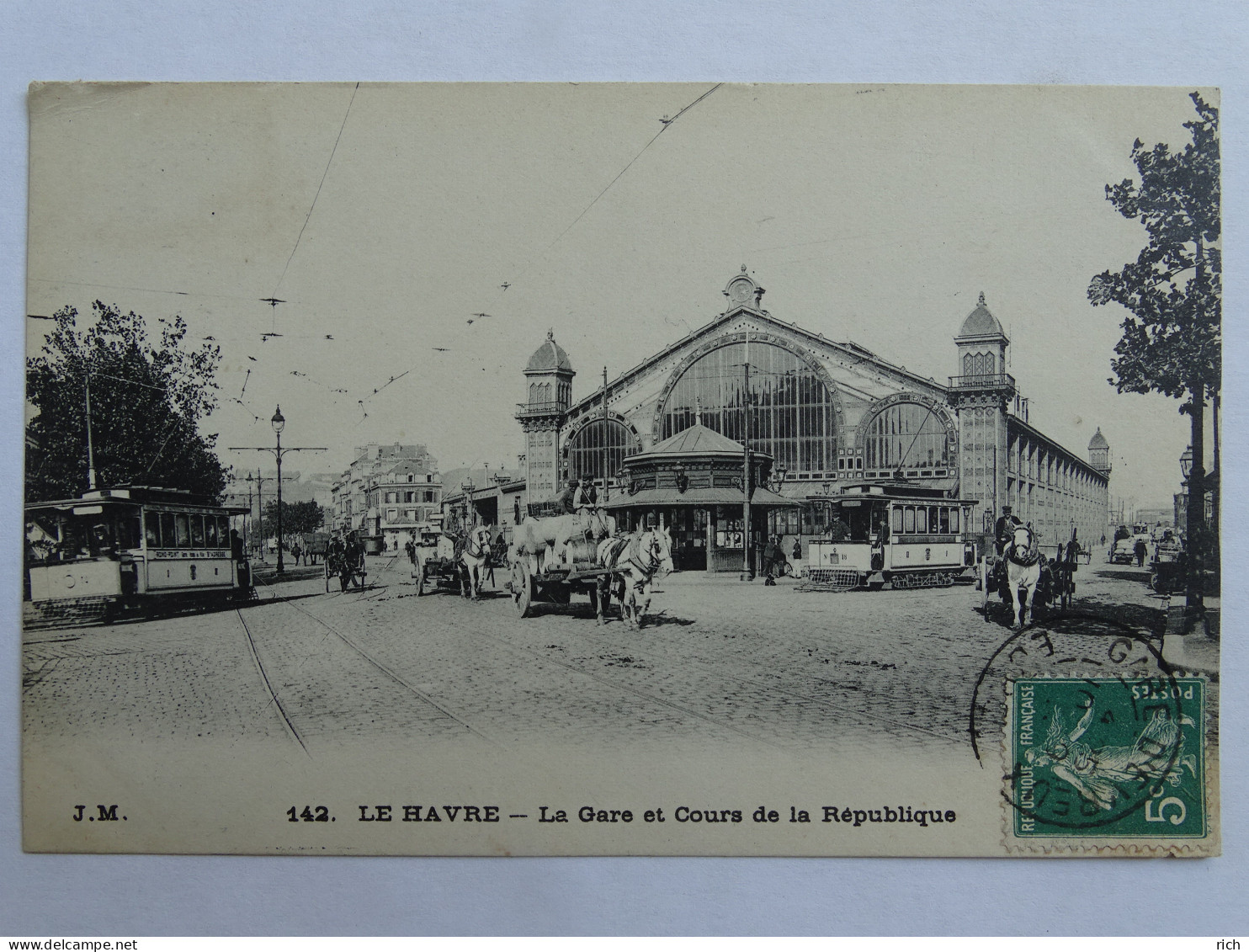 CPA 76 Seine Maritime  LE HAVRE - La Gare Et Cours De La République - Bahnhof