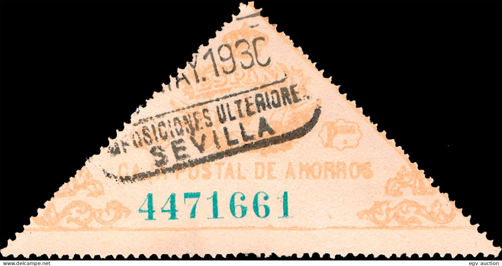 Sevilla - Caja Postal Ahorros - Gávez O 7 - Mat "Caja Postal De Ahorros - Sevilla Imposiciones Ulteriores" - Fiscali-postali