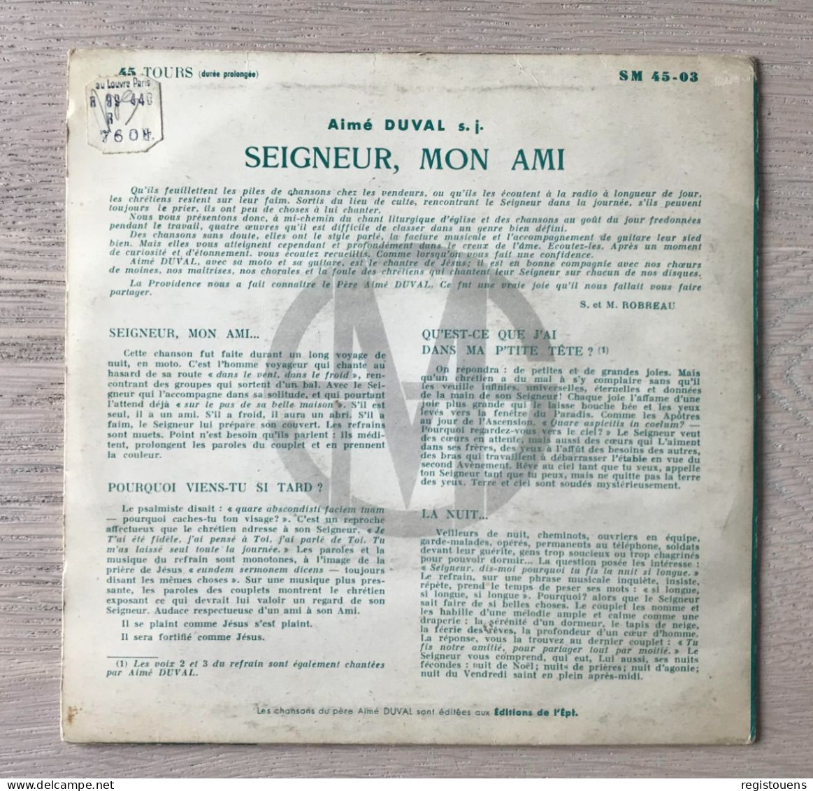 Aimé Duval S. J. -  Seigneur, Mon Ami - Canti Gospel E Religiosi