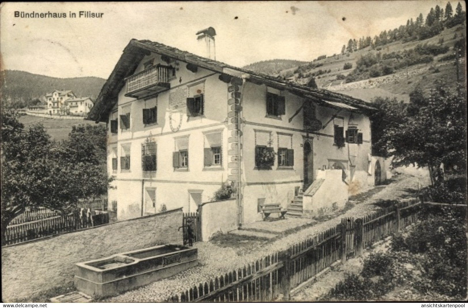 CPA Bergün Bravuogn Filisur Kanton Graubünden, Bündnerhaus - Bergün/Bravuogn