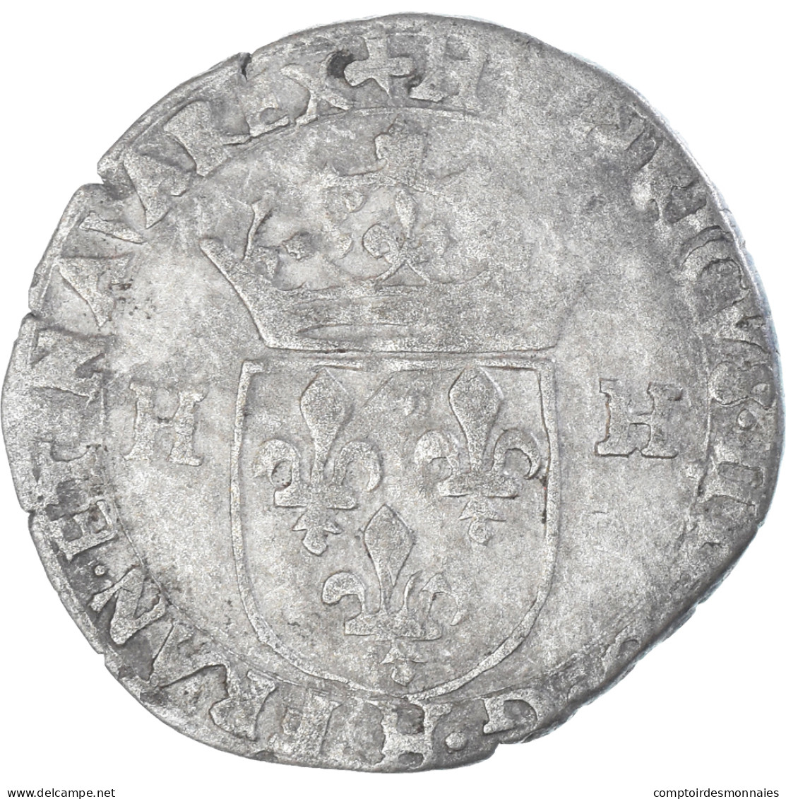 Monnaie, France, Henri IV, Douzain Aux Deux H, 1591, La Rochelle, 2nd Type, TTB - 1589-1610 Henri IV Le Vert-Galant