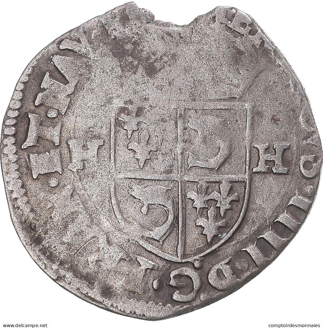 Monnaie, France, Henri IV, Douzain Du Dauphiné Aux 2 H, 1593, Grenoble, TB+ - 1589-1610 Hendrik IV