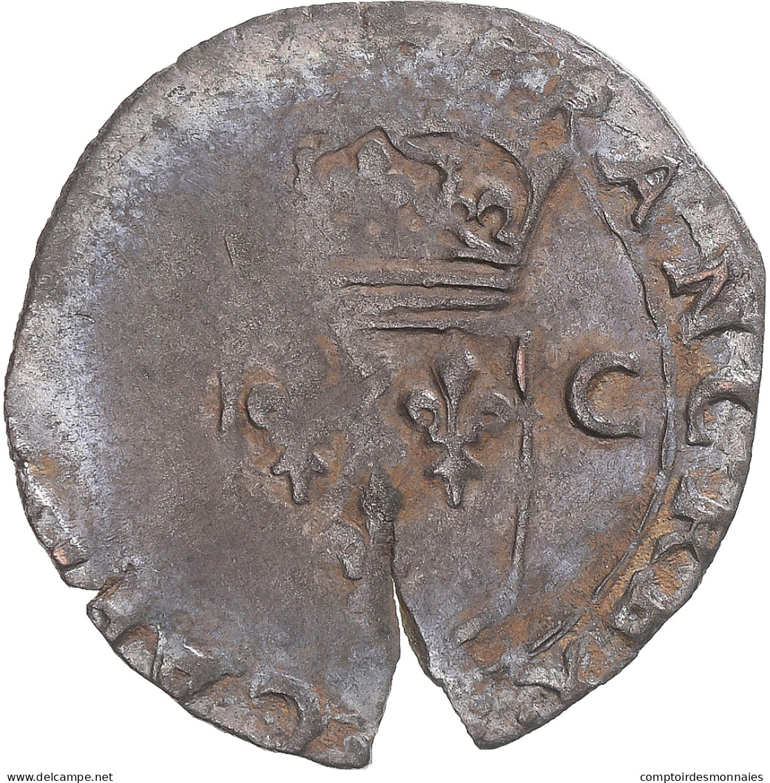 Monnaie, France, Charles X, Douzain Aux Deux C, 1592, TB, Billon, Gadoury:514 - 1589-1610 Henri IV Le Vert-Galant