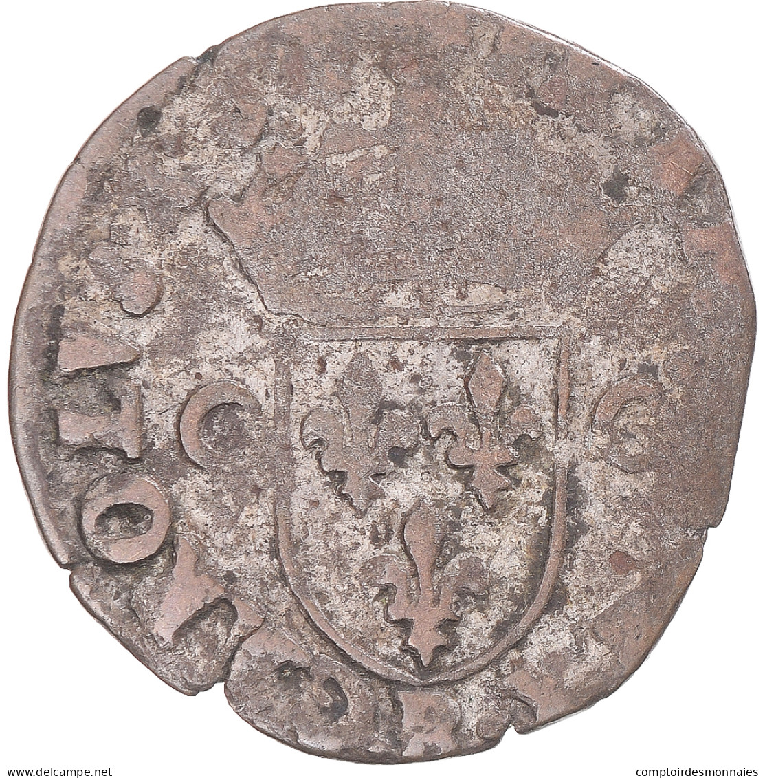 Monnaie, France, Charles X, Douzain Aux Deux C, 1593, Rouen, TB, Billon - 1589-1610 Henry IV The Great