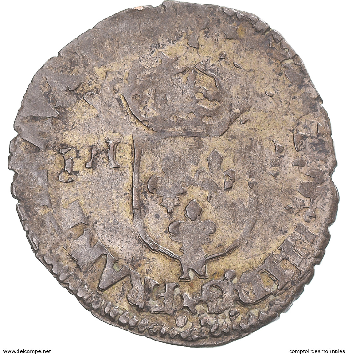 Monnaie, France, Henri IV, Douzain Aux Deux H, 1593, Montpellier, TB+, Billon - 1589-1610 Enrico IV