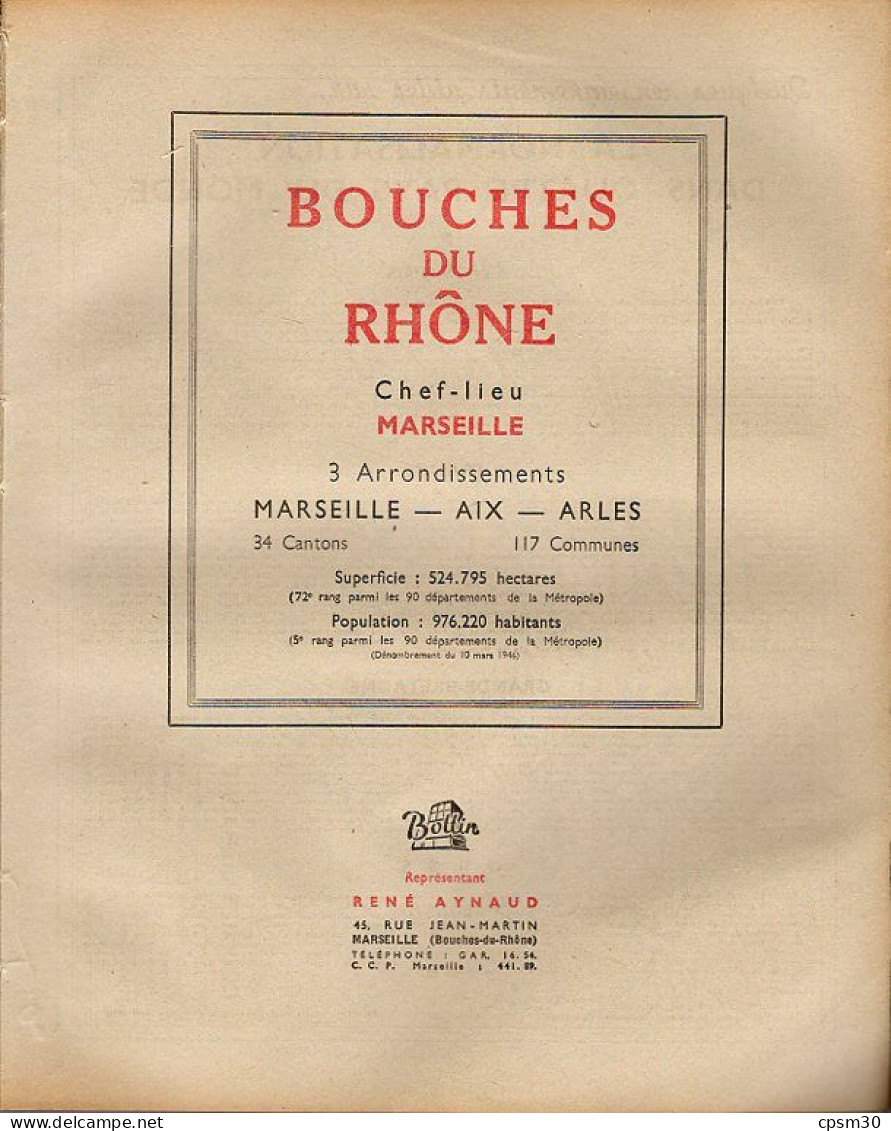 ANNUAIRE - 13 - Département Bouches Du Rhône - Année 1947 - édition Didot-Bottin - 358 Pages - Telephone Directories