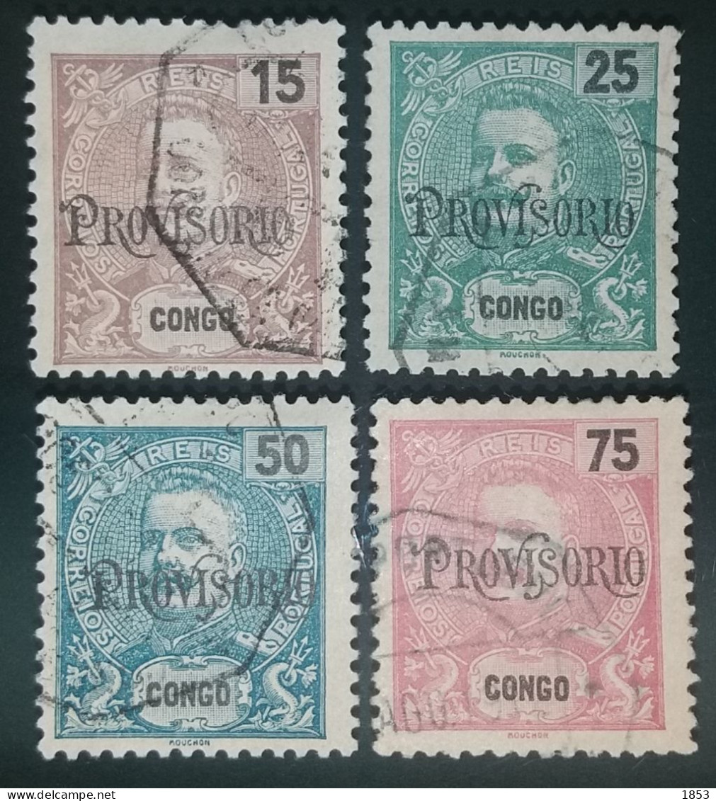 CONGO - 1902 - D.CARLOS I, COM SOBRECARGA "PROVISÓRIO" - CE42/45 - Portugiesisch-Kongo