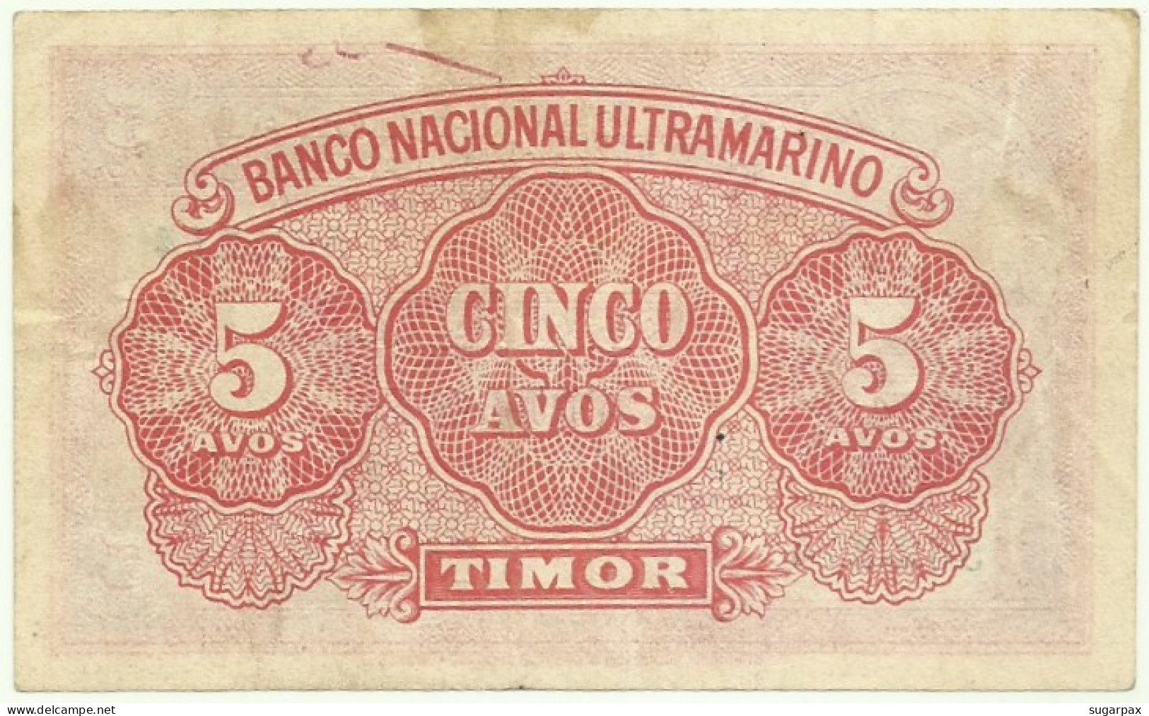 TIMOR - 5 AVOS - 19 De Julho De 1940 - P 12 - RARE - PORTUGAL - Timor
