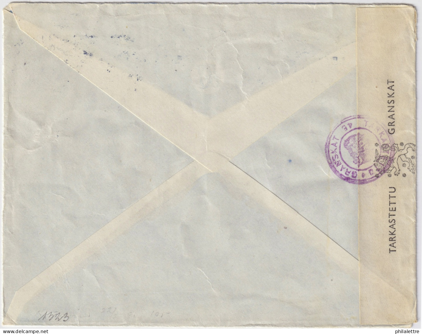 FINLAND - 1945 - Facit F258, F295 & F296 Red Cross (1942 & 45 Issues) On Censored Cover From HELSINKI To MOTALA, Sweden - Storia Postale