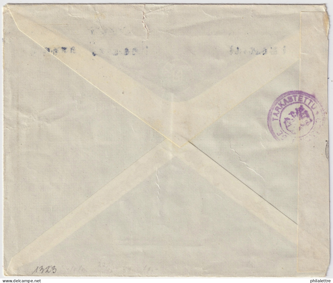 FINLAND - 1945 - Facit F287 3.50M Douglas DC-2 On Censored Cover From Helsinki To Motala, Sweden - Covers & Documents
