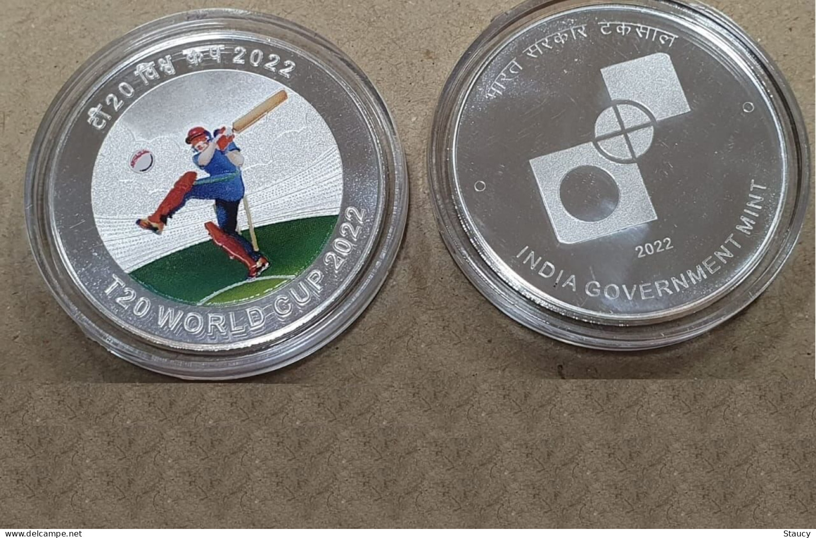 INDIA 2022 T20 WORLD CUP SOUVENIR COIN UNC 40g SILVER As Per Scan - Specimen