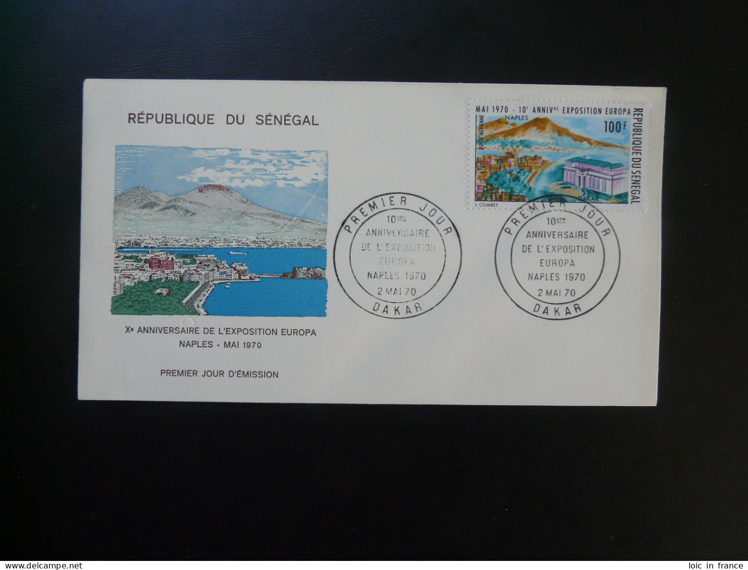 FDC Volcan Volcano Exposition Europa Naples Senegal 1970 (ex 2) - Vulkanen