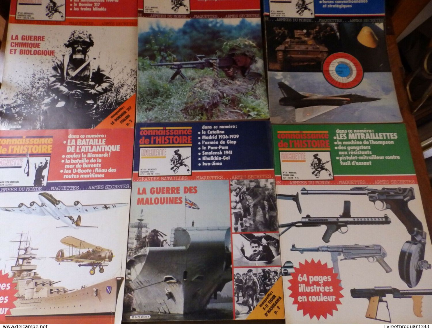 LOT CONNAISSANCE DE L'HISTOIRE MITRAILLEUSE ET ARMES ANTICHARS 1980 N° 25 LA GUERRE CHIMIQUE ET BIOLOGIQUE 1982 N° 42 LE - Other & Unclassified