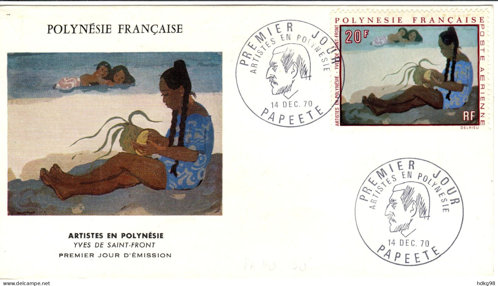 F P+ Polynesien 1970 Mi 121 FDC Saint-Front - Covers & Documents