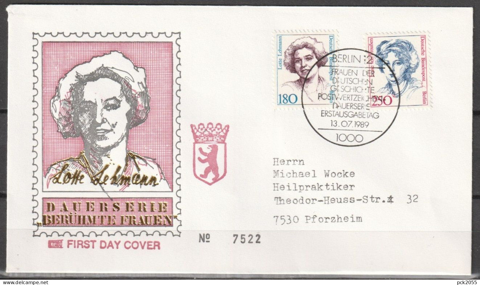 Berlin FDC 1989 Nr.844 - 845 Lotte Lehmann, Luise Von Preußen Frauen Der Deutschen Geschichte( D 4297 )günstiger Versand - 1981-1990