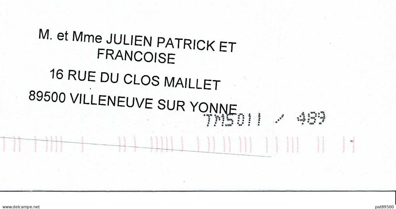 CURIOSITE / FRANCE 2023  TEST AUTOMATION  TM5011 / 489 // Adresse EXACTE Mais  étiquette Légèrement De Travers - Briefe U. Dokumente