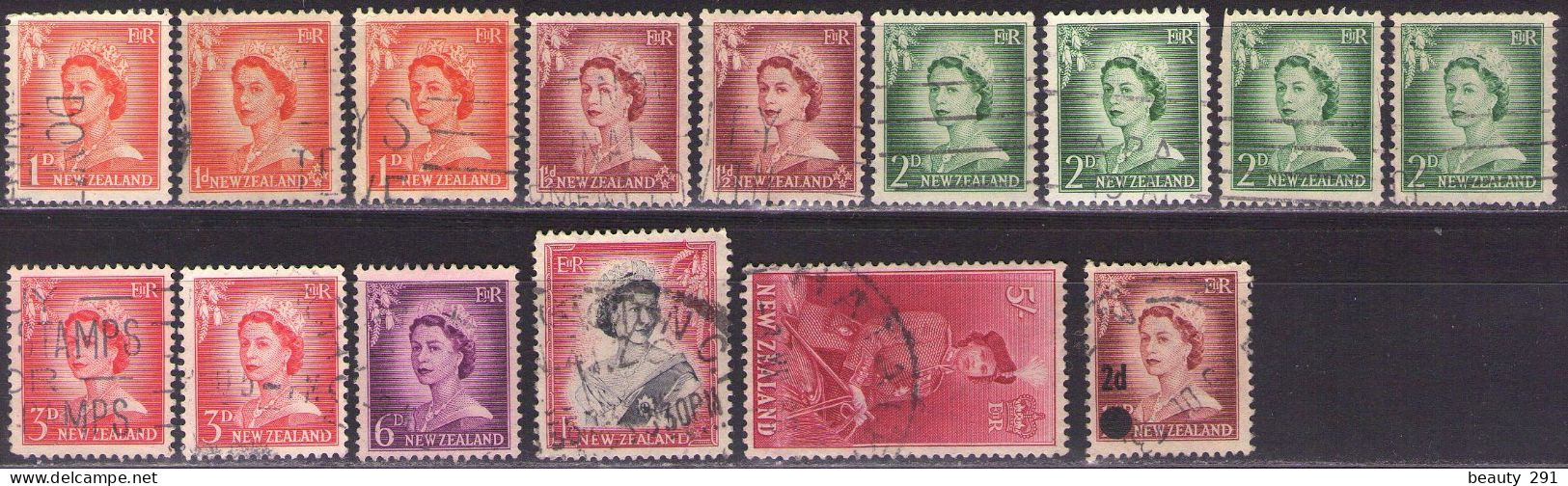 New Zealand 1953-1958 LOT,USED - Gebruikt