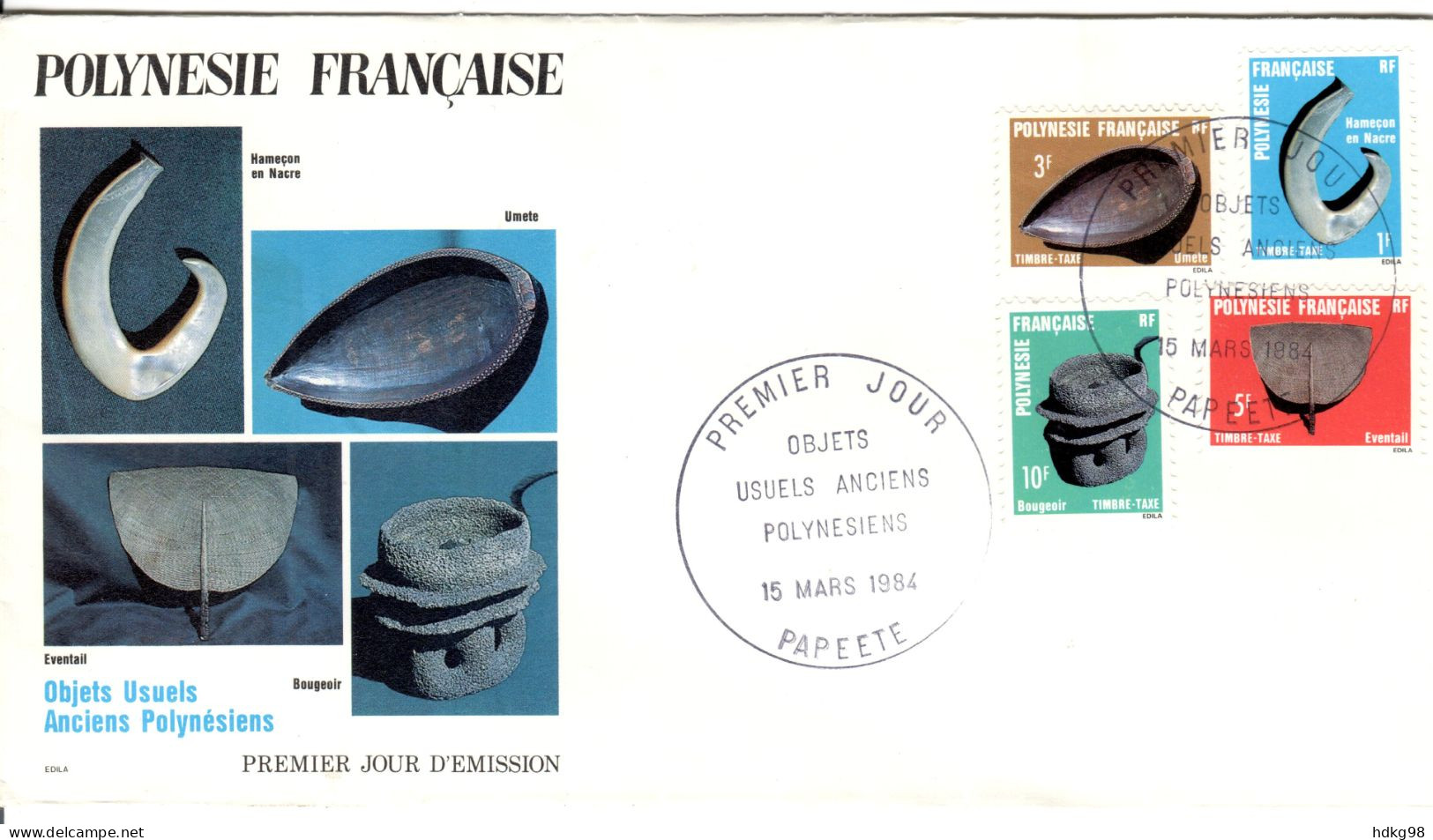 F P+ Polynesien 1984 Mi 4-7 FDC Portomarken - Briefe U. Dokumente